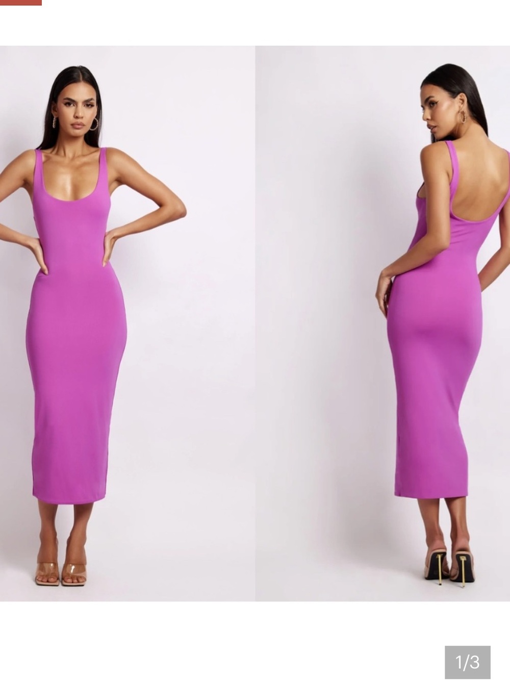 MESHKI India Scoop Neck Maxi Dress - Violet - Picture 4 of 6
